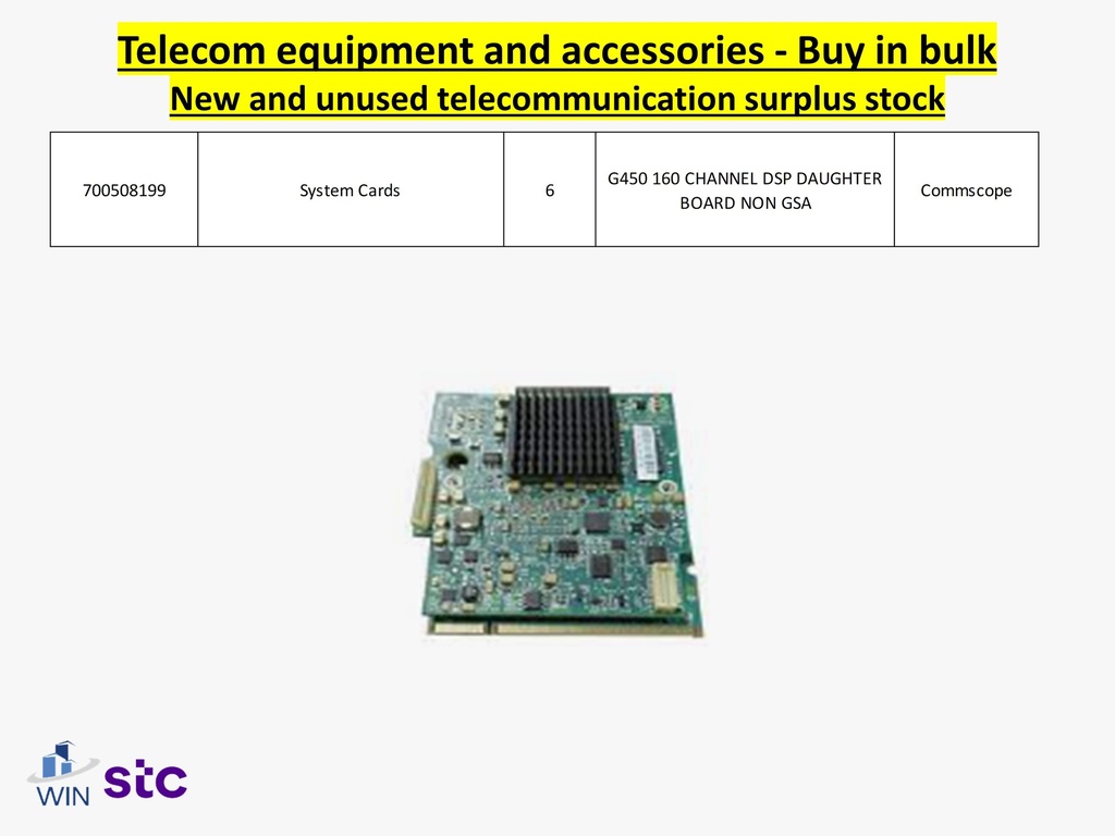 Buy in bulk quantities new and unused telecommunications surplus stock, equipment, and accessories.