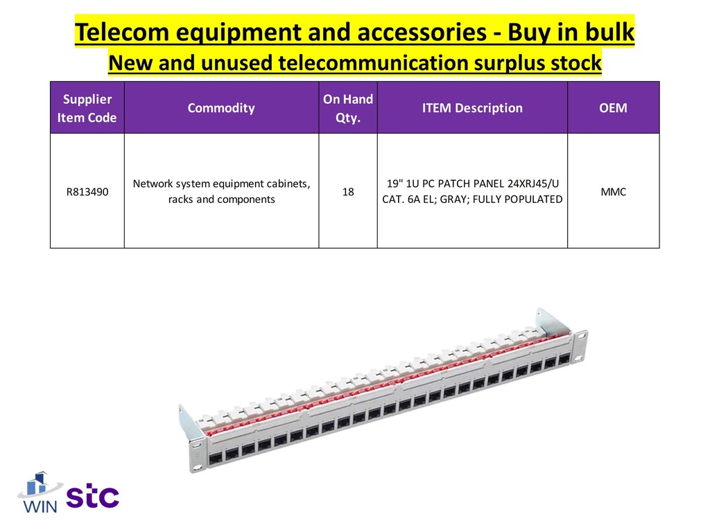 Buy in bulk quantities new and unused telecommunications surplus stock, equipment, and accessories.