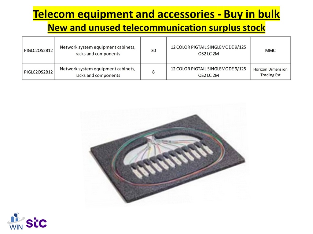 Buy in bulk quantities new and unused telecommunications surplus stock, equipment, and accessories.