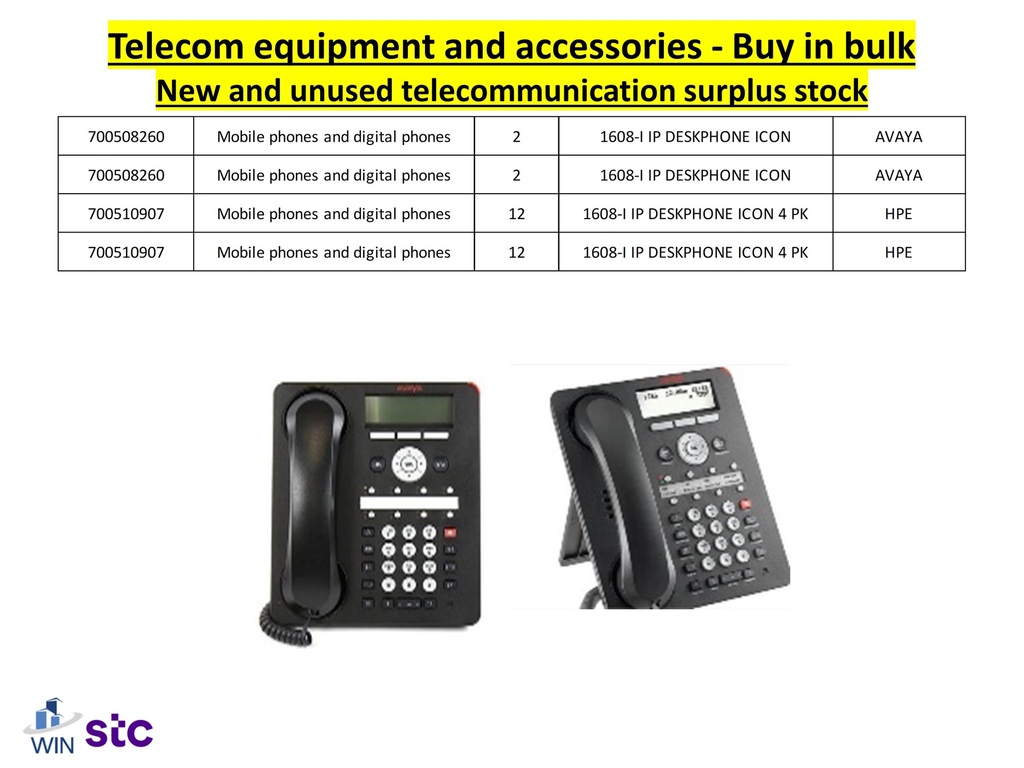 Buy in bulk quantities new and unused telecommunications surplus stock, equipment, and accessories.