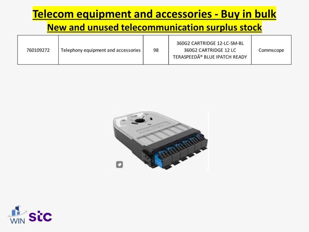 Buy in bulk quantities new and unused telecommunications surplus stock, equipment, and accessories.