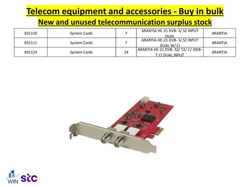 Buy in bulk quantities new and unused telecommunications surplus stock, equipment, and accessories.