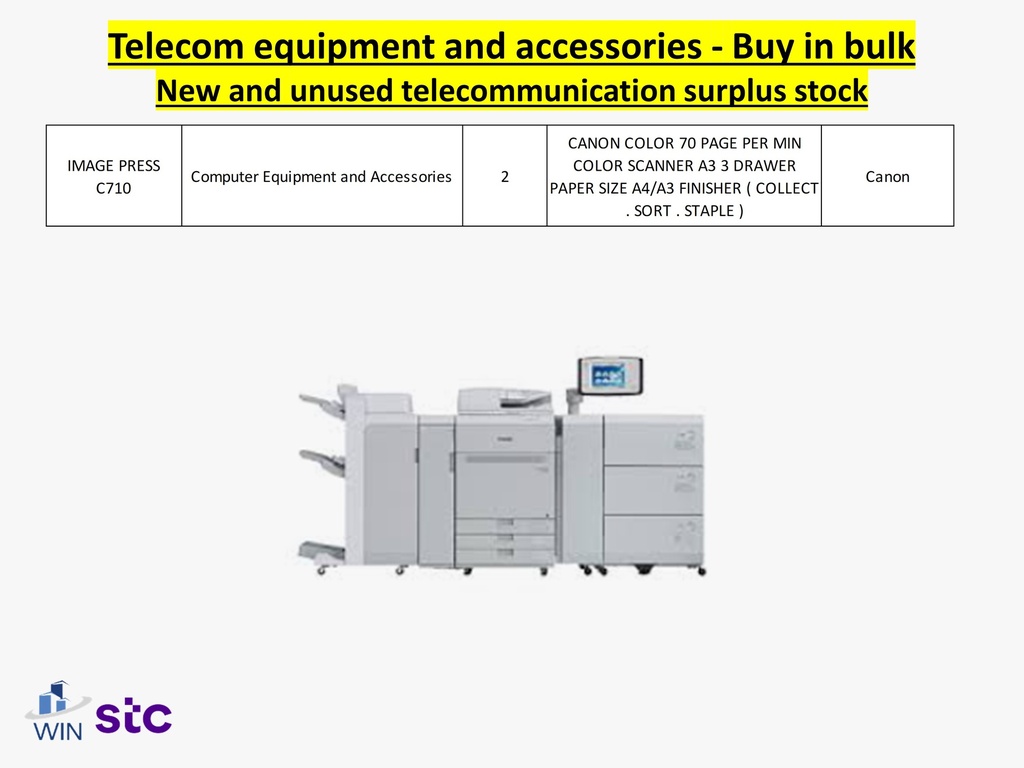 Buy in bulk quantities new and unused telecommunications surplus stock, equipment, and accessories.