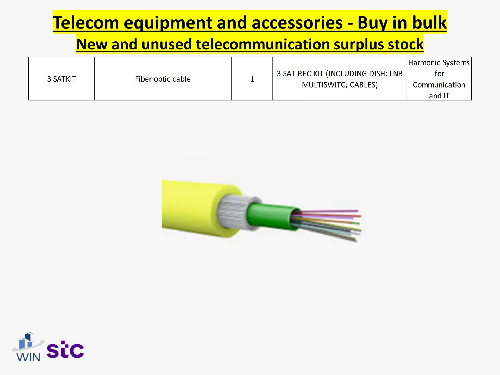 Buy in bulk quantities new and unused telecommunications surplus stock, equipment, and accessories.