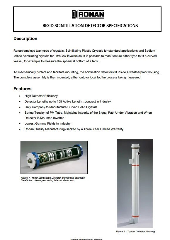 DETECTOR TYPE SCINTILLATION LEVEL RANGE LG 96 IN FFT