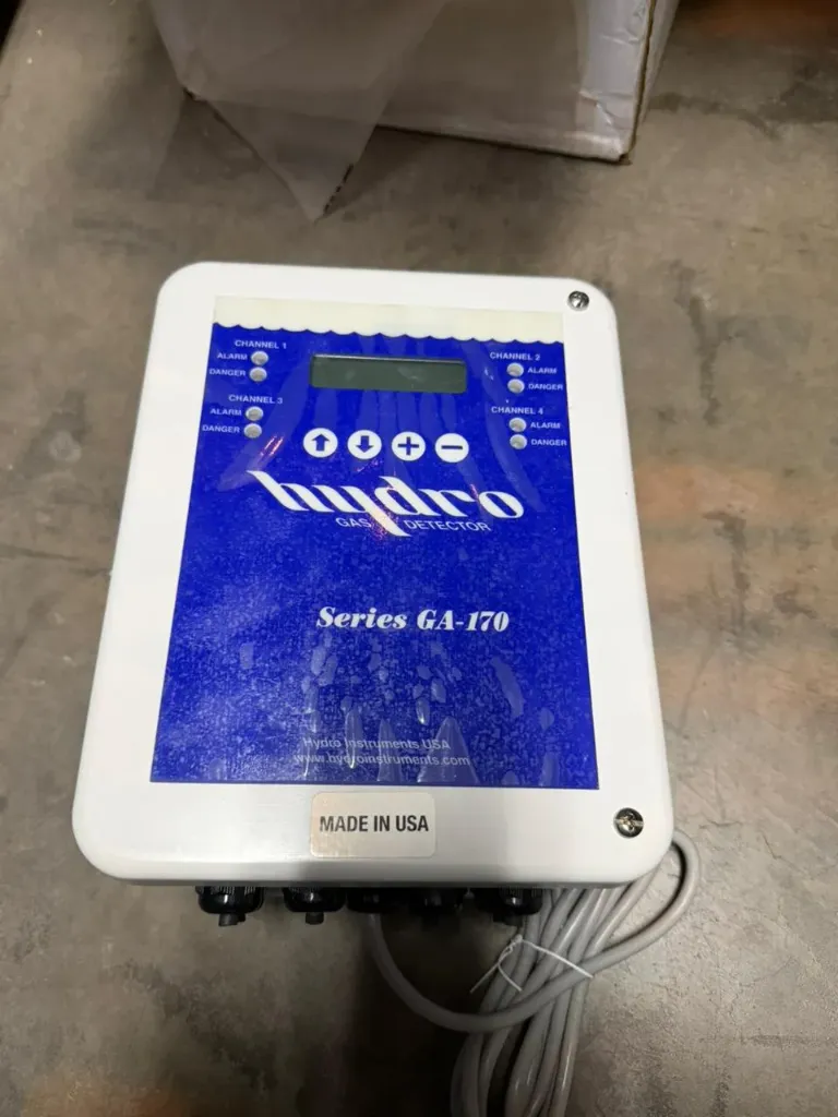 [DETECTOR TYPE:WITHOUT SENSOR APPLICATION:GAS MODEL: GA-170 POTENTIAL: 115 VAC OUTPUT:4-20 MA OUT RELAYS:SIX PART NO: GA-170 MNFR:HYDRO INSTRUMENTS  FFT: USED IN B4 AND B46 FOR CHLORINE GAS DETECTION PHOTO ATTACHED] DTCTR,GAS;115VAC,GA-170,HYDRO  DETECTOR TYPE:WITHOUT SENSOR APPLICATION:GAS MODEL: GA-170 POTENTIAL: 115 VAC OUTPUT:4-20 MA OUT RELAYS:SIX PART NO: GA-170 MNFR:HYDRO INSTRUMENTS FFT: USED IN B4 AND B46 FOR CHLORINE GAS DETECTION